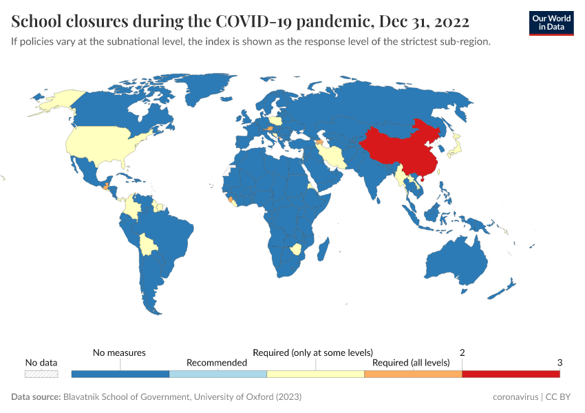 A thumbnail of the "School closures during the COVID-19 pandemic" chart
