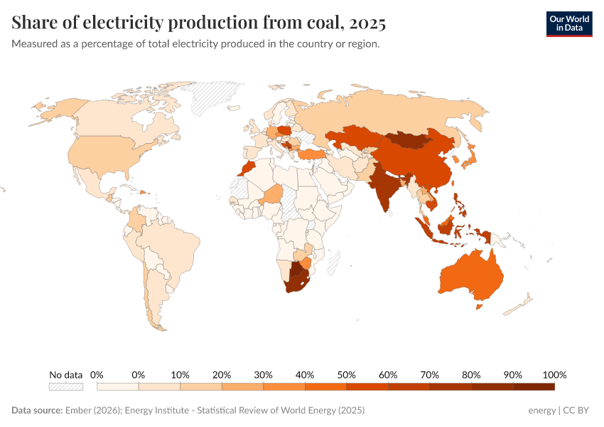 A thumbnail of the "Share of electricity production from coal" chart
