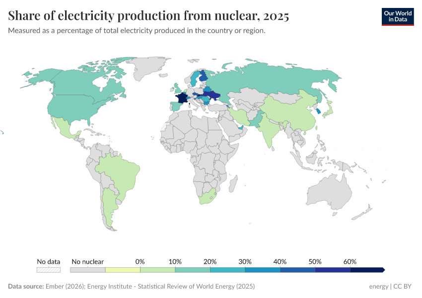 A thumbnail of the "Share of electricity production from nuclear" chart