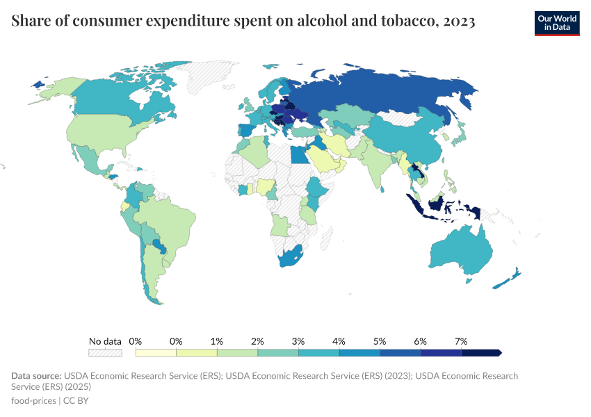 A thumbnail of the "Share of consumer expenditure spent on alcohol and tobacco" chart
