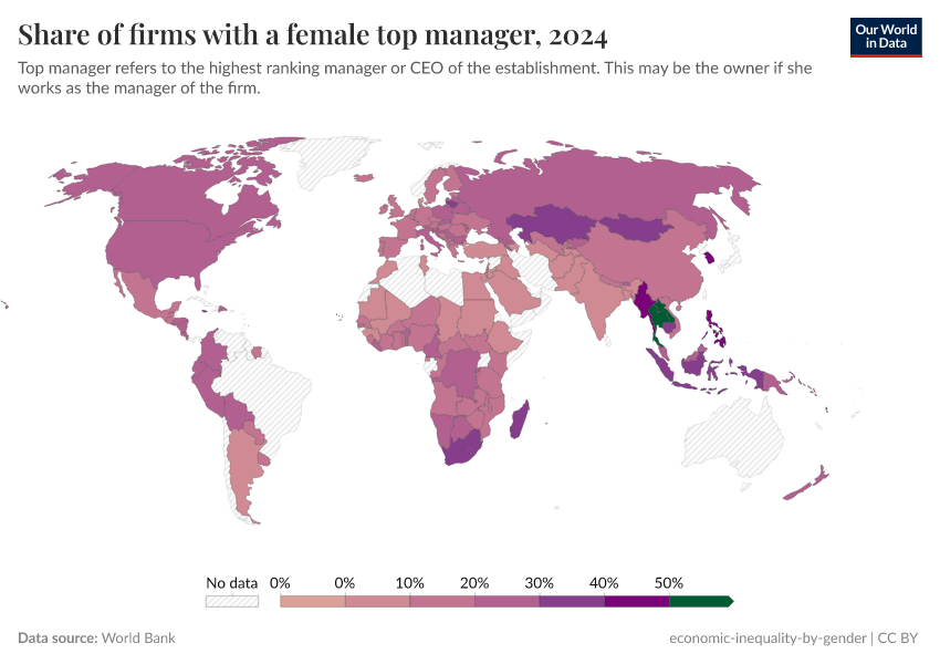 A thumbnail of the "Share of firms with a female top manager" chart