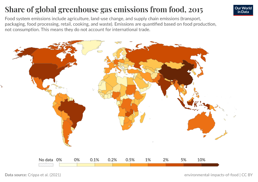 A thumbnail of the "Share of global greenhouse gas emissions from food" chart