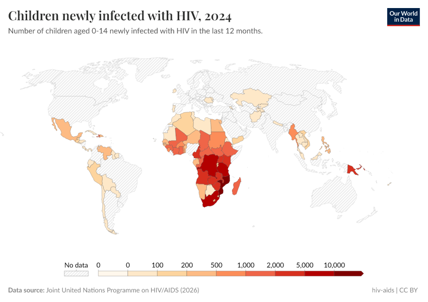 A thumbnail of the "Children newly infected with HIV" chart
