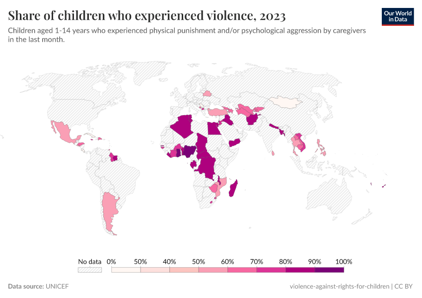 A thumbnail of the "Share of children who experienced violence" chart