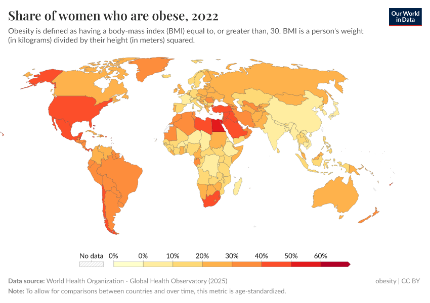 A thumbnail of the "Share of women who are obese" chart