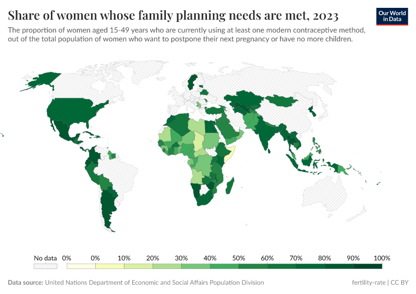 A thumbnail of the "Share of women whose family planning needs are met" chart