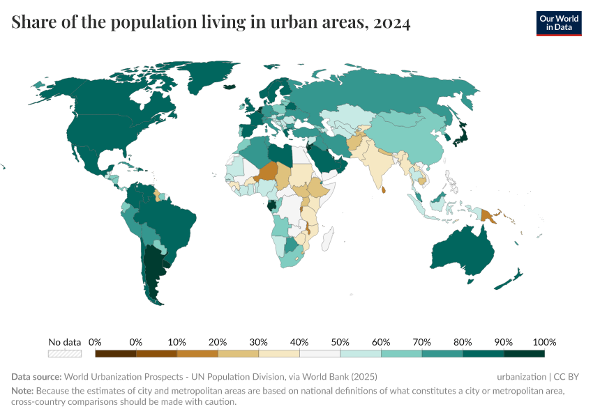 A thumbnail of the "Share of the population living in urban areas" chart