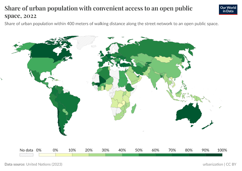 A thumbnail of the "Share of urban population with convenient access to an open public space" chart