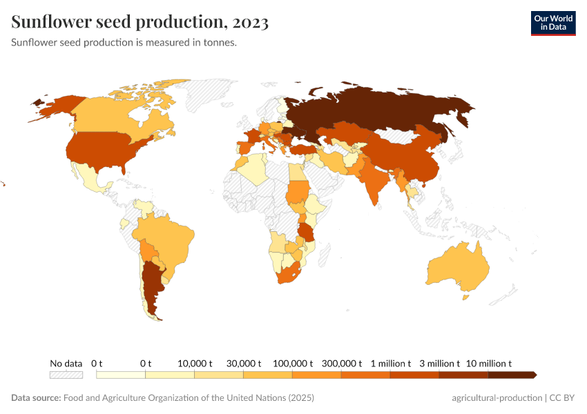 A thumbnail of the "Sunflower seed production" chart