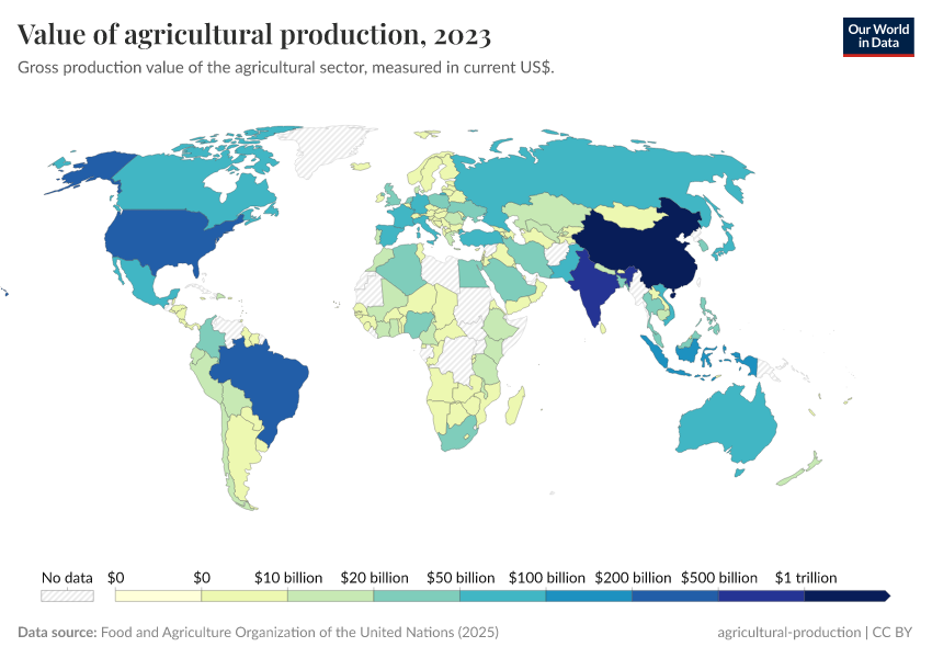 A thumbnail of the "Value of agricultural production" chart