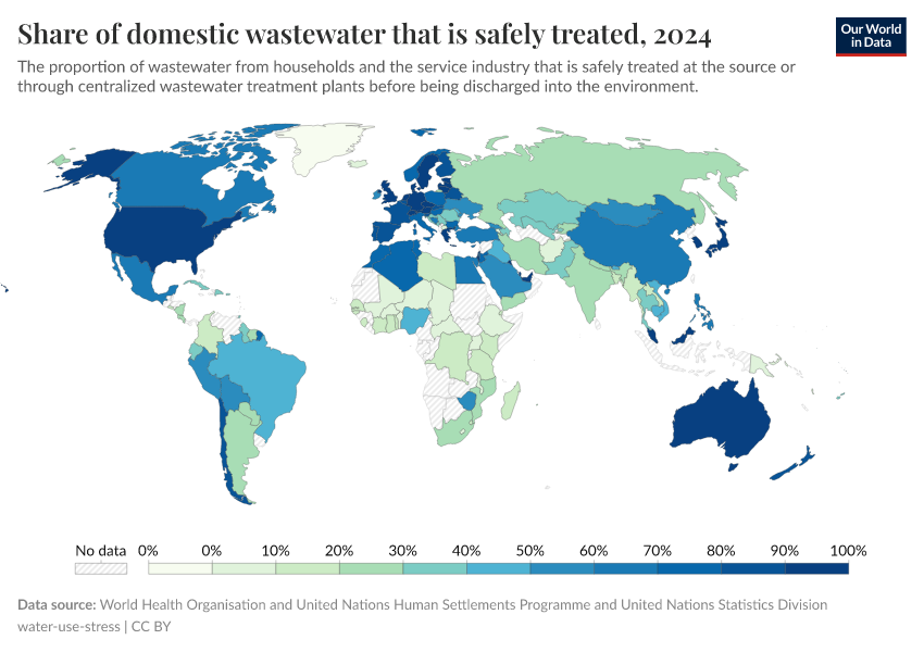 A thumbnail of the "Share of domestic wastewater that is safely treated" chart
