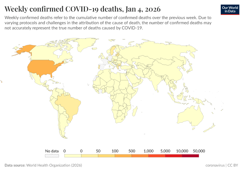 A thumbnail of the "Weekly confirmed COVID-19 deaths" chart