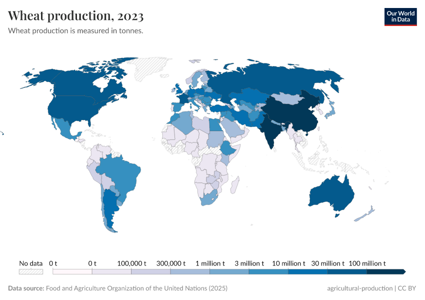 A thumbnail of the "Wheat production" chart