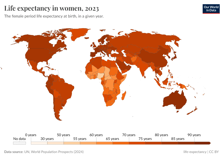 A thumbnail of the "Life expectancy in women" chart